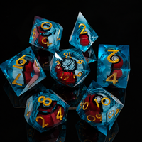 Jeu de dés DND en résine dorée brillante, 7 pièces, dés polyédriques à bords vifs, Dungeons & Dragons, jeux de société RPG