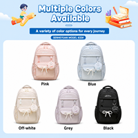 Sac à dos scolaire imperméable pour enfants, motif nœud en corde, pochette à monnaie, sac à dos étudiant lapin, sac d'école pour enfant résistant à l'eau