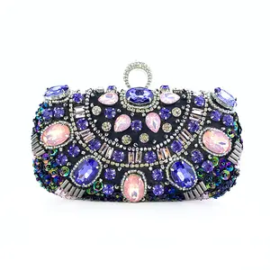 Amiqi Factory Wholesale Hot Style Dinner Bag Fashion Bead Embroidery Banquet Clutch Bag Ladies Dress Evening Bag
