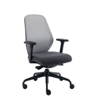 Chaise ergonomique moderne OMNI en maille nylon avec accoudoirs réglables, soutien lombaire et appui-tête pour équipe professionnelle