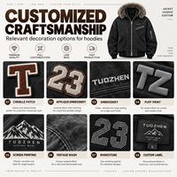 Büyük Beden Eskitme Fransız Havlusu Kapüşonlu Sweatshirt-500gsm Suni Kürk Fermuarlı Unisex Kışlık Kazak