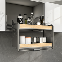 ARTSTEEL Cesto Deslizante de Duas Camadas com Fechamento Suave e Amortecimento para Organização em Armários de Cozinha Altos