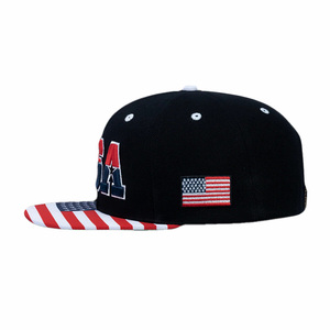 2025 phong cách mới u.s.a thêu logo vành phẳng tùy chỉnh thiết kế 100% cotton vải thể thao thời trang Mũ Snapback ngoài trời - Product Image 4