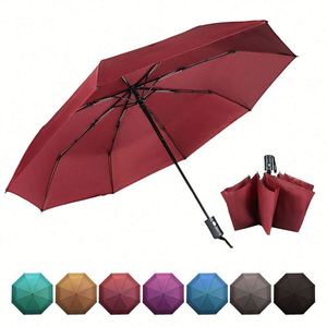 Parapluie pliable double couche de haute qualité, pliable en 3 sections, pare-soleil, coupe-vent, protection UV, avec impression de logo - Product Image 6