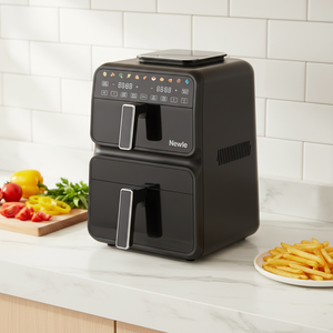 Friteuse à air double zone 3000W, panier asymétrique 11L (4.5L+6.5L), cuisson synchronisée, 13 préréglages, élément chauffant SS304, contrôle tactile numérique, four 200°C - Product Image 2