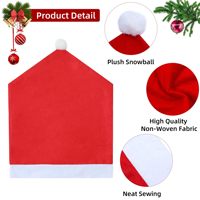 Housses de chaise de Noël rouges non tissées, chaussettes de chaise festives pour la décoration de restaurants, hôtels et fêtes, housses de chaise pour chaises de salle à manger