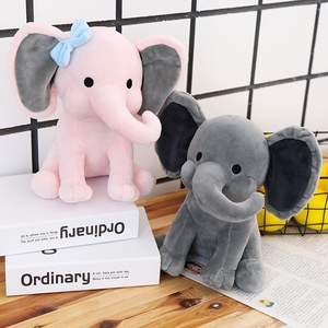 Rosa colorato grigio elefante <span class=keywords><strong>peluche</strong></span> testo personalizzato <span class=keywords><strong>grandi</strong></span> orecchie animali imbottiti cuscino giocattoli per bambini in cotone PP per compleanno - Product Image 4