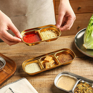 Assiettes de service multi-compartiments en acier inoxydable, style coréen, argent et or, pour dîner, sushi et mini-plats – Vente en gros usine - Product Image 6