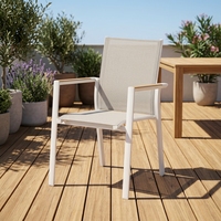 Chaise de jardin en teck pour restaurant, design moderne empilable, chaise d'extérieur