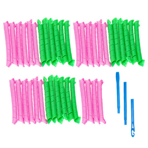 Bigoudis magiques sans chaleur pour boucler les cheveux et créer des boucles en spirale, avec pinces en plastique bleues, lot de 16 pièces - Product Image 5