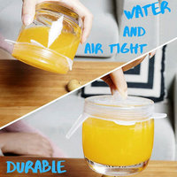Lot de 6 couvercles extensibles réutilisables en silicone de différentes tailles, qualité alimentaire, avec logo personnalisé, emballage en sachet OPP, ronds, 85g