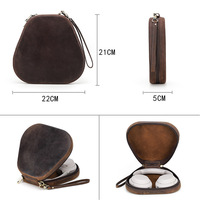 Sac de rangement en cuir véritable, boîte d'écouteurs pour casque, étui de coque pour Sony WH-1000xm4 avec sangle de corde