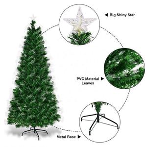 Weihnachten 6FT Standing Artificial Christmas <b>Tree</b> Pre-Lit Optical Fiber 2 Flash Modes CE&ROHS Certified Multicolored <b>LED</b> Lights - Product Image 2