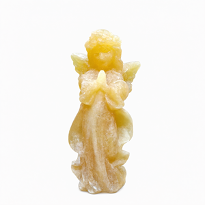 Ange ailé sculpté en calcite jaune, 121 g, ange en cristal de 3,8 pouces pour la décoration de la maison, du bureau et de la méditation, positivité, croissance - Product Image 2