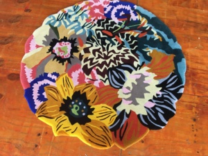 Karpet Wol Kustom Kualitas Tinggi Karpet Area untuk Kamar Anak Karpet Pola Bunga Berumbai Tangan - Product Image 5