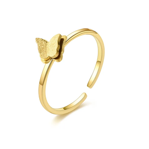 Offre d'articles mixtes Bagues en acier inoxydable en or véritable Bagues en acier inoxydable punk Bague en acier inoxydable plaqué or pour la mode - Product Image 2