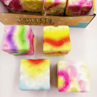 Yuanpoo 6,5 cm PU Soft Cheese Squishy Slow Rebound Butter Bar Anti-Stress Gifts Teens Adults Colorful Fidget Sensory Unisex Made