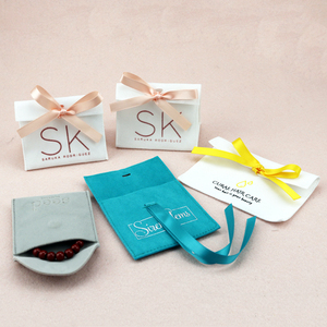 Custom logo Printed Mini Luxury <b>Envelope</b> Flap Velvet <b>Gift</b> Pouches Suede Jewelry Packaging Bag with Bow-knot ForJewelry Display - Product Image 6