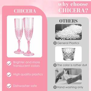 Flûtes à champagne en plastique transparent jetables sans BPA de 6 oz avec motif diamant pour fêtes, mariages, Noël, fabriquées au Vietnam - Product Image 3