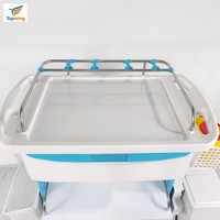 Chariot médical d'hôpital en plastique, chariot de traitement à 3 tiroirs, verrouillage central, roulettes silencieuses, durable et léger pour usage en USI et en Urgence