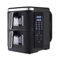 Friteuse à air 12L (6L+6L) avec écran tactile pliable, grand menu couleur, double friteuse électrique numérique à double zone