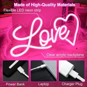 Love Heart Letreros Neon LED dimmable USB powered ambient <b>light</b> store <b>window</b> decoration <b>light</b> street indicator <b>light</b> Customized - Product Image 1