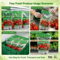 Sacs en gros de haute transparence pour laitues, sacs coniques en CPP avec trous de ventilation pour l'emballage des herbes et des fruits