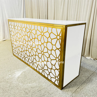 Ensemble de table de bar de mariage en acier inoxydable et acrylique avec fleurs décoratives, table haute de bar à vendre