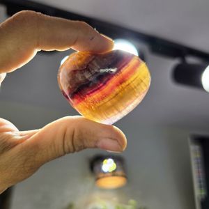 High Quality Premium <b>Real</b> Touch Natural Agate Fluorite Gemstone Heart Stone Shadow Carving Home Decoration Healing Feng Shui - Product Image 1