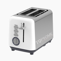 Grille-pain électrique 2 fentes 900W, boîtier en plastique, fonction pop-up automatique, 7 niveaux de dorure, fonctions de réchauffage et d'annulation, pour usage hôtelier et domestique