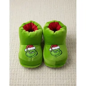 Warm Plush Gringe Genderless Adult <b>Home</b> <b>Slippers</b> Christmas Booties Design - Product Image 5