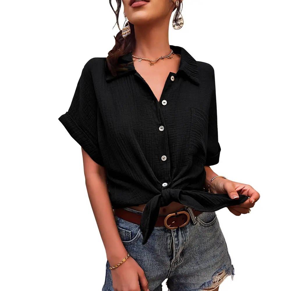 2023 top spring and summer shirt Woman Tops short sleeved cotton comfortable shirt