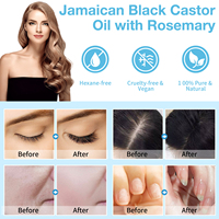 NIFEISHI Huile de ricin noire jamaïcaine biologique 100% naturelle avec huile de ricin noire haïtienne pure au romarin