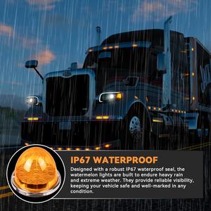 12V 24V çift renkli LED karpuz işaretleyici ışık mühürlü Lens yanıp sönen kamyon römork sinyal lambası su geçirmez 5W - Product Image 3