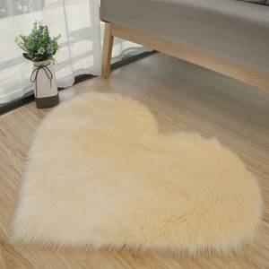 Fluffy đôi hình trái tim xù xì thảm mềm giả lông nhà phòng ngủ phòng khách nhà bếp lông sàn Mat Máy làm đống sang trọng - Product Image 5