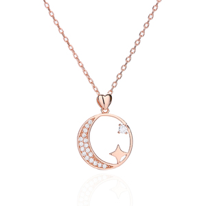 Tendenza Design 925 gioielli in argento stella e luna <span class=keywords><strong>fasi</strong></span> <span class=keywords><strong>Collana</strong></span> con zirconi cubici per le donne ragazza <span class=keywords><strong>Collana</strong></span> - Product Image 6