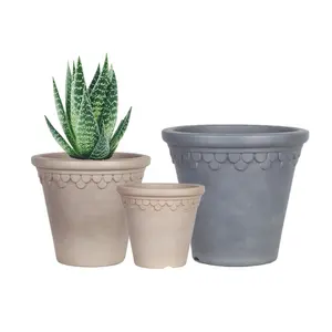 Vasos para plantas de cimento, vaso de flores de plástico para uso externo