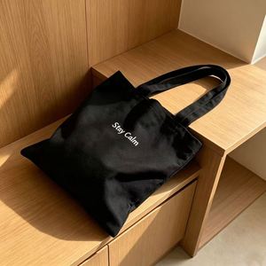 Solid Color Plain <b>Canvas</b> Tote Bag Black Color Cotton Shopping <b>Shopper</b> Bag with Custom Logo Printing - Product Image 4