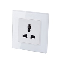 Enchufe de Pared Universal Smartdust AC110-250V 13A con Panel de Vidrio Templado para EE. UU. y Reino Unido