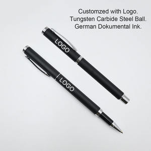 Bộ bút bi thép không gỉ mực đen khắc logo tùy chỉnh, chất liệu kim loại cao cấp, kèm hộp quà tặng - Product Image 4
