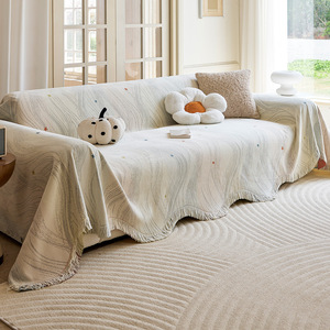 Cream Colored <b>Sofa</b> <b>Cover</b> Striped Star Pattern Cat Scratch Resistant Modular <b>Sofa</b> Slipcover All Season Modern Style - Product Image 2