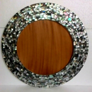 Modern Luxury Black Mosaic Wall <b>Mirror</b> with Mother of Pearl Inlay Manufacturer's Decorative <b>Mirror</b> - Product Image 1