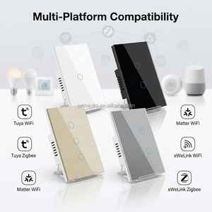 Interruptor <span class=keywords><strong>de</strong></span> Luz Inteligente Zigbee Sin Neutro con Neutro, Australia SAA, Tuya, <span class=keywords><strong>Alexa</strong></span>, <span class=keywords><strong>Asistente</strong></span> <span class=keywords><strong>de</strong></span> Google, 1/2/3/4 Gang, 2 Vías, Panel Táctil <span class=keywords><strong>de</strong></span> Vidrio - Product Image 1