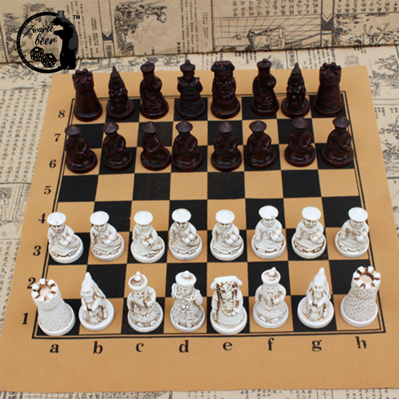 Шахматный набор в китайском стиле, персонажи из смолы, аксессуары для настольных игр, мини шахматы, товары для развлечения в помещении
