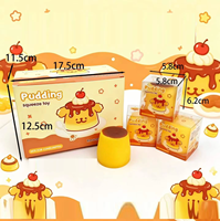 Jouet Squishy Mignon en Forme de Pudding, Jouet Anti-Stress Doux à Rebond Lent, Jouet Kawaii en Forme de Dessert pour Enfants, Idéal pour Décoration de Fête et Cadeaux