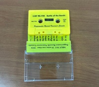 Cassette audio personnalisée avec impression offset directe, jaune, format J-Card, boîtier PS, capacité C-30, cassette musicale personnalisée
