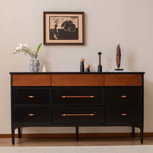 Nordic Modern Solid Wood <b>Chest</b> Of Drawers 180Cm Nine Drawer <b>Storage</b> Cabinet For Living Room Bedroom Dining Room Retro Style - Product Image 1