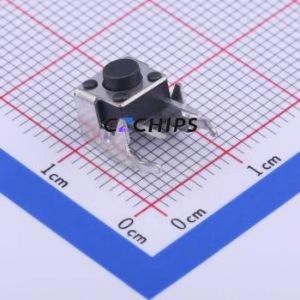 TC-1102N-C-A-B Tactile Switch Bent Lead Through Hole,6x6mm Switch Single Pole Single Throw Round Button 2.6N Right Angle Insert - Product Image 1