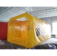 Cabina de Pintura Inflable Hermética de PVC Amarillo con Ventanas Transparentes para Pintar Vehículos