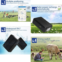 Traqueur GPS de vache animale avec énergie solaire V34 9000mAh longue veille traqueur GPS de cheval de chameau de mouton imperméable à l'eau en temps réel